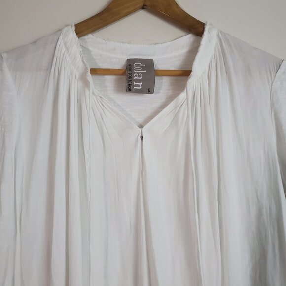 Anthropologie Dolan Top Small White Casual Popover Coastal Capsule Wardrobe - Picture 2 of 11